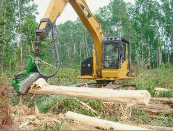 LAKO 550 debarking acacia wood in Asia, 2004